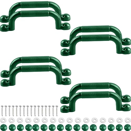 8 Pieces Playground Safety Handles for Kids Playground Handles Swing Set Accessories Safety Hand Grips for Playset Playhouse Treehouse Climbing Frame (Green) - color: Green