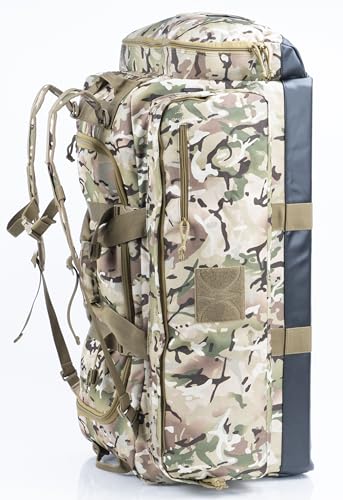 Large Duffle Bag Duffel Pack with Backpack Shoulder Straps and Shoes Compartment 105L for Sports Travel Hunting Camping. - color: AT Camo