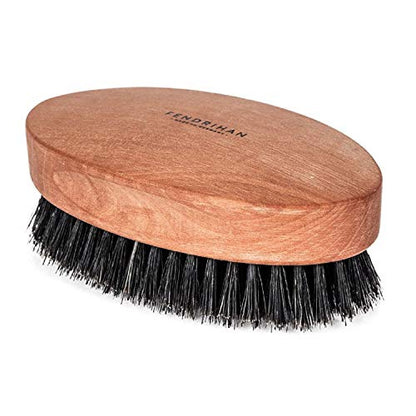 Fendrihan Genuine Boar Bristle and Pear Wood Military Hair Brush, Made in Germany MEDIUM STIFF BRISTLE - color: Light Brown