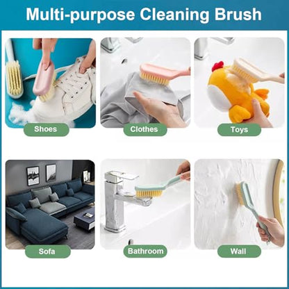 3 Pack Shoe Brush for Cleaning Shoe Scrubber Brushes Shoe Cleaner Brush | Shoe Cleaning Brush with Ergonomic Long Handled Gentle Soft Bristle Scrub Brush for Sneakers,Tennis,Canvas,White Shoes