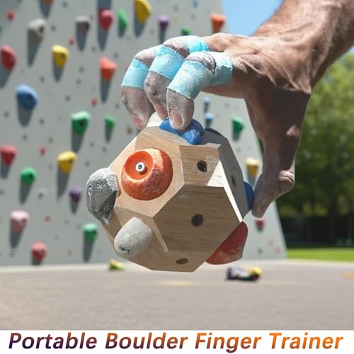 Handcrafted Boulder Block - Boulder Ball for Hand Climbing, 3D Rock Climbing Training Balls with Holds Build Strength and Precision Unique Rock Climb Gift