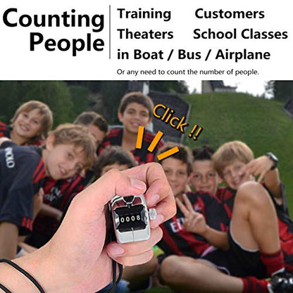 Amble Tally Clicker Counter, Metal Case Mechanical Clicker Digital Handheld Tally Counter with Nylon Lanyard - color: 1-pack
