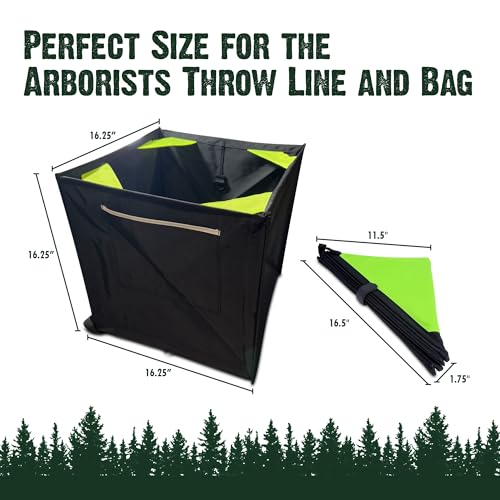 Forester Throw Bag - Easy Folding Arborist Throw Line Cube Storage Organizer Tree Cutting Equipment Throwline Box Arborist Throw Line Storage Thrower Supply Big Storage Bags Cubes Black