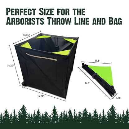 Forester Throw Bag - Easy Folding Arborist Throw Line Cube Storage Organizer Tree Cutting Equipment Throwline Box Arborist Throw Line Storage Thrower Supply Big Storage Bags Cubes Black