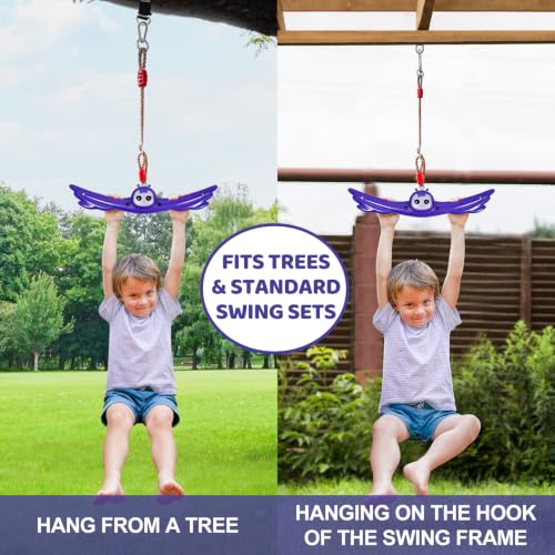 Ninja Twist Swing-360 Degree Handle Rotation Promotes Sensory Development, Arm Strength,Swingset Accessories Outdoor-Swing Spins Set (Purple) - color: Purple