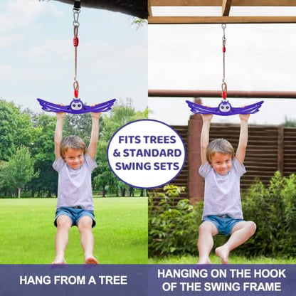 Ninja Twist Swing-360 Degree Handle Rotation Promotes Sensory Development, Arm Strength,Swingset Accessories Outdoor-Swing Spins Set (Purple) - color: Purple