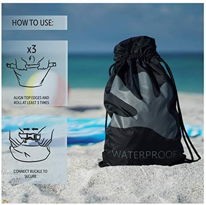 geckobrands Embark 10L Drawstring Backpack – Waterproof, Lightweight Dry Bag for Beach, Hiking, and Light Water Activities - color: Ember Geckoflage