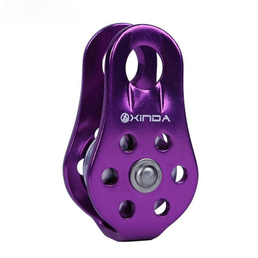 1PC Outdoor Sports Equipment 20KN Fixed Single Pulley Escape Aerial Work Rappelling Sheaves Rock Climbing Pulley (Purple) - color: Purple