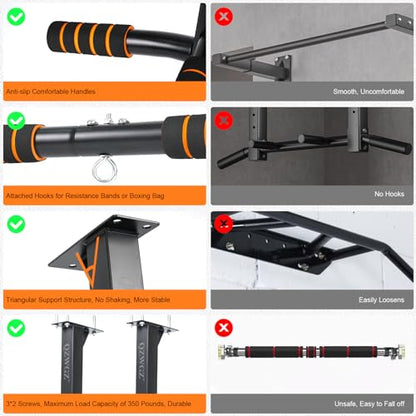 Height Adjustable Pull Up Bar, Heavy Duty Pull Up Bar, BarMount, Ceiling Mount, StrengthTraining Equipment for Home, Gym, Strength Training(Maximum (Ceiling mounted)