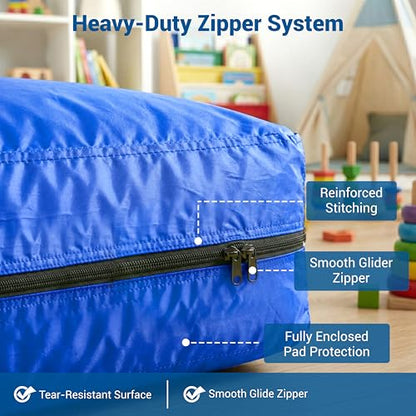 Skil-Care Crash Pad Cover Replacement, Nylon and Cozy Cloth, Machine Wash | Indoor & Outdoor Durable Cover Only (No Foam), Soft Landing, Crashpad for Kids Sensory Mat, For Active Play, Machine Washable - size: 6' x 8' Cover