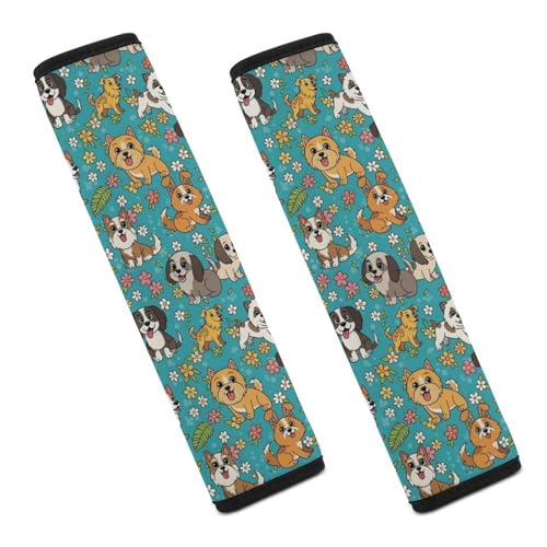 2 Pack Breathable Car Seat Straps Shoulder Pads for Adults and Children, All Vehicles, Floral Dog Gifts Harness Pads Strap, Pressure Relief - color: Pattern 137