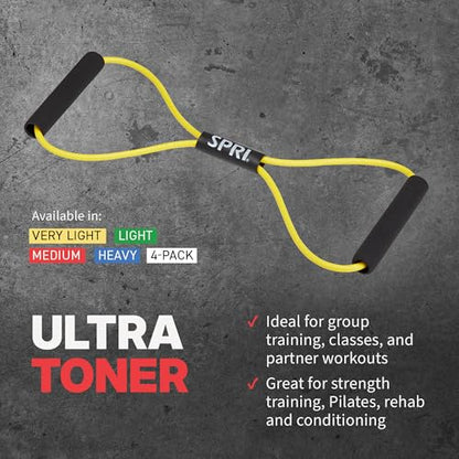 SPRI Ultra Toner Figure 8 Resistance Band with Padded Handles Great for Stretch, Exercise, Fitness Training, Yoga, Resistance Weights, Therapy, Gym or Home Workout Equipment. - size: Heavy, style: Heavy