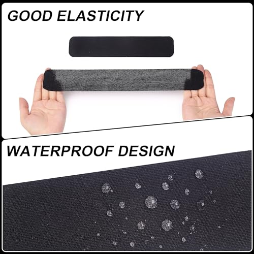 SUPERBE Precut Kinesiology Tape (3 Rolls Pack), Elastic Sports Tape for Pain Relief, Muscle Support, Recovery and Physio Therapy, Breathable, Waterproof (Black) - color: Black