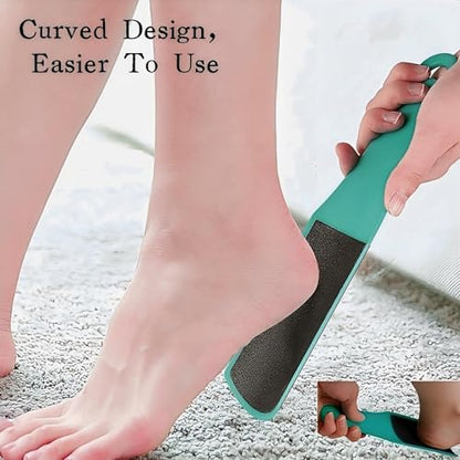 U-Shaped Curved Foot File Dead Skin Callus Remover Scrubber | Double-Sided, Dead Skin Callus Remover, Foot Scrubber for Wet and Dry Feet, Curved Design for Full Heel & Side Exfoliation