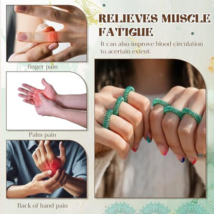 Nuogo 200 Pcs Acupressure Rings Fidget Spiky Sensory Finger Massager Ring Stress Relief Fidget Sensory Toys Anxiety Relief Toys Stress Reducer for Men, Women(Green) - color: Green