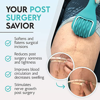 Scar Tissue Massager for Post-Surgery Recovery, Silicone Ice Massage for Post-Surgery Incision Swelling and Soreness, Vibrating Joint Roller for Improved Range of Motion Designed by Physical Therapist