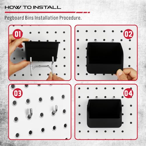 Ultimate 121-Piece Pegboard Hooks Set, Pegboard Accessories with Metal Hooks, Durable Peg Board Organizer Accessories, Pegboard Bins, Peg Board Tool Utility Hooks - style: 121 pcs -- Black