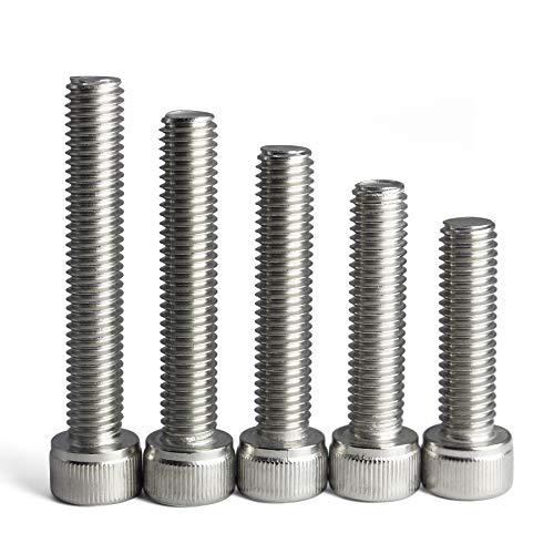 M8 x 30/35/40/45/50mm Screws and Nuts Hex Socket Head Screws M8 Bolts, 304 Stainless Steel, Bright Finish, Fully Threaded, Metric Allen Hex Drive, Assortment Kit 25PCS - size: M8×30/35/40/45/50mm