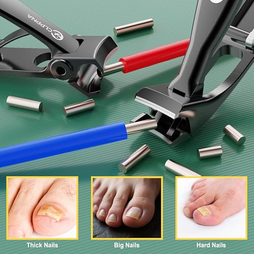 Nail Clippers for Seniors, CLPPNA Wide Jaw Fingernail Clippers and Angled Head Toenail Clippers for Thick Nail, 4 Pack Professional Nail Clippers for Men, Women&Pregnant, Black - style: Black Wide Opening & Angled Head