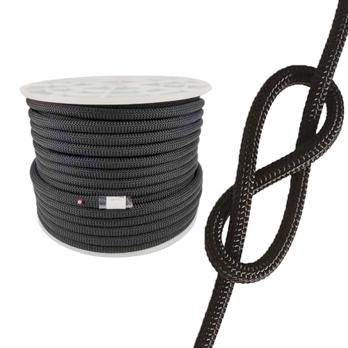 UIAA Static Climbing Rope 10.5mm, 90M(300FT) Black | Nylon Kernmantle, Rappelling Rope, For Survival, Rescue Cord, Rock Mountaineering, Hauling - color: Black, size: 10.5mmx90m
