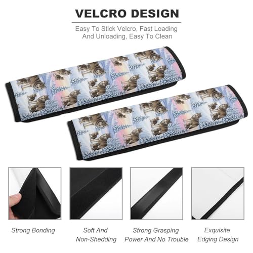 2 Pack Soft Padded Seat Belt Cover for Girls and Boys, All Vehicles, Wolf Wolves Family Harness Pads Strap, Anti-Slip Pad - color: Pattern 635
