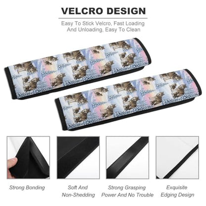 2 Pack Soft Padded Seat Belt Cover for Girls and Boys, All Vehicles, Wolf Wolves Family Harness Pads Strap, Anti-Slip Pad - color: Pattern 635