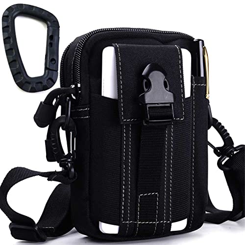 ofone Small Tactical Molle Pouch, Military Waist Pouch EDC with Smartphone Holster Holder Utility Gadget Belt Bag for Outdoor - color: Black