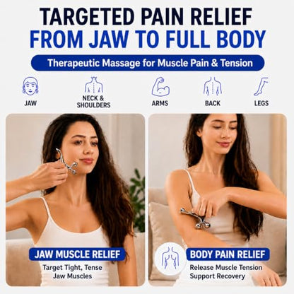Melonsun Trigger Point Massage Tool for Pain Relief, Deep Tissue Massage & Gua Sha, Fascia Release Muscle Scraper Acupressure Tool for TMJ Relief, Muscle Recovery, Full-Body Massage & Therapists