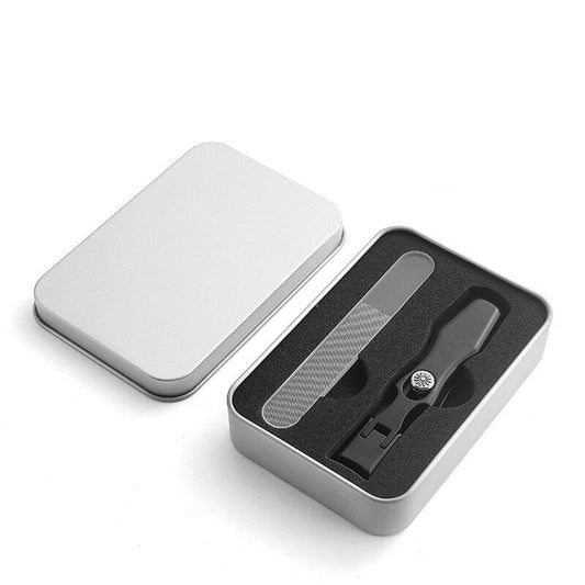 Sakerplus Portable Ultra Sharp Nail Clippers,Nail Clippers for Men with Catcher,Stainless Steel Toenail Clipper with Nail File for Men Women Seniors (Black Beveled Nail Clippers + Glass Set) - color: Black Beveled Nail Clippers + Glass Set