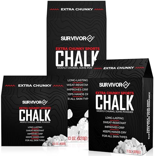 SURVIVOR Gym Chalk - Climbing Chalk, Lifting Chalk, Gymnastics Chalk - Pure Magnesium Carbonate Hand Chalk Powder, Weightlifting Chalk Gym - Rock Climbing Chalk for Weights - color: Ultra Fine, 7 OZ