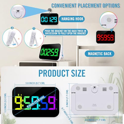 Digital Timer for Classroom, Pomodoro, Gym & Kitchen – Rechargeable Magnetic Countdown Timer, Large LED Display, Loud Alarm, 3 Volume Levels & 3 Brightness Settings - style: Upgraded Version with Gym Modes