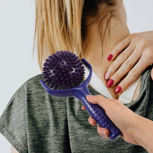Veemoon Handheld Yoga Massage Stick with Large Spiky Balls Portable Muscle Roller for Shoulder and Leg Massage for Athletes and Muscle Relaxation