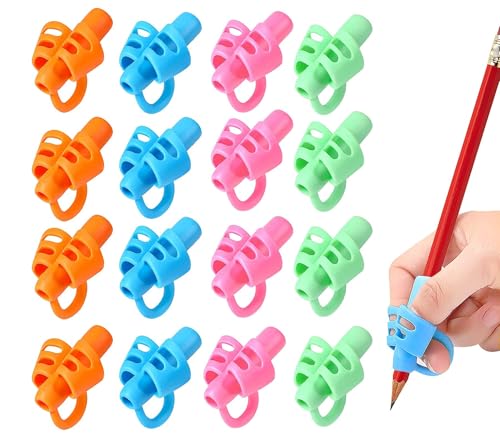 SANNIX 16 PCS Pencil Grips for Handwriting Grip Posture Correction Training | Pen Writing Aid Tool for Toddler Preschool Adults Students Special Needs - color: 16pcs-3 finger grip