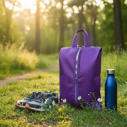 6pcs Portable Shoe Organizer, Travel Pouches with Zipper, Golf Shoe Bags, Clothes Bags, Soccer Cleats Bag Shoe Pouch for Gym, Waterproof, Odor-Resistant (Purple) | Golf Shoe Bags, Clothes Bags, Soccer Cleats Bag Shoe Pouch for Gym, Waterproof, Odor-Resist