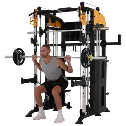 Altas Strength 3061B Smith Machine with Lever Arms & Cable System | All-in-one Smith machine with lever arms, 2:1 pulley system, squat rack, and full-body strength training.