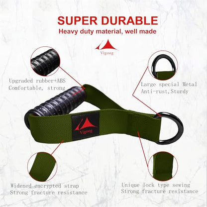 Heavy Duty Gym Workout Handles Attachment for Cable Machine,Resistance Band,Pulley System Home Exercise Equipment, Comfortable and Stronger Grip - color: Military Green XR