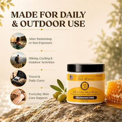Sweet Bee Magic Organic Honey Bee Balm for Face, Skin & Body - All in One Honey Balm - Beeswax Body Moisturizer - All Natural Aid - 1 jar (2oz) - size: 2 Ounce (Pack of 1)