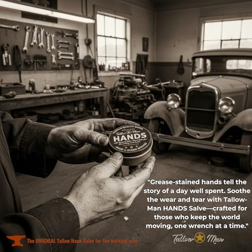 Tallow Man Hand Salve – Heavy-Duty Hand Repair for Working Men | Grass-Fed Tallow 5oz