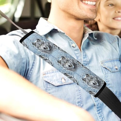 2 Pack Snow Wolf Seat Belt Cover Universal Fit Seat Belt Cushion for Kids, Stroller Pushchair High Chair, Neck and Shoulder Support - color: Pattern 260