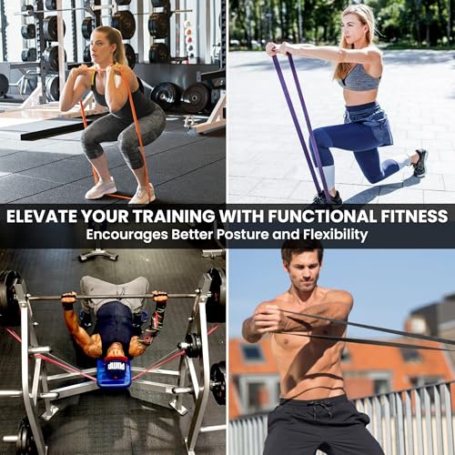 Rubberbanditz Pull Up Assist Resistance Bands Heavy Duty Loop Exercise Workout Bands for Powerlifting, Mobility, and Stretching - color: Red