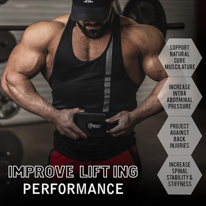 Beast Power Gear Weight Lifting Belt Lever Buckle 10MM 13MM Thick & 4 Inches Free Strap Weightlifting, Powerlifting, Deadlifts, Squats Men Women - color: Black/Black, size: XXX-Large