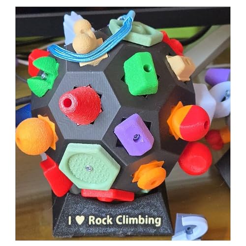 Handcrafted 3D Rock Climbing Ball with Base for Finger Strength and Flexibility Training, 32 Anti-Slip Textured Climbing Holds, Boulder Block Gifts for Rock Climbers Enthusiasts - color: Model A