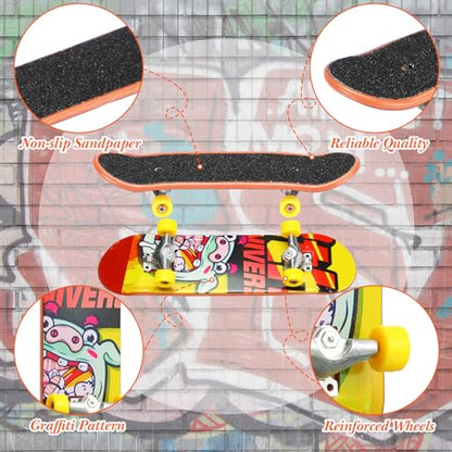 Hiboom 50 Pack Fingerboard Skateboards Professional Finger Boards Collectible Mini Skateboards Creative Fingertips Movement Gifts Finger Sports Party Favors for Adults, Random Style