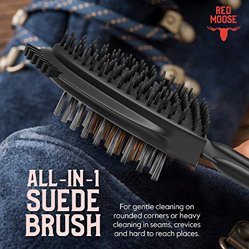 RED MOOSE Shoe & Sneaker Cleaner Kit – Leather, Suede, Nubuck, Canvas & White Shoes with Brush, Foam & Cloth, Made in USA - color: 5 Pcs Suede & Nubuck Kit