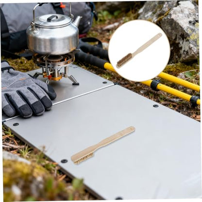 Bouldering Cleaning Brush for Rock Climbing with Ergonomic Wood Handle and Secure Grip, Beige Bristle Brush for Outdoor Climbing and Chalk Hold Cleaning