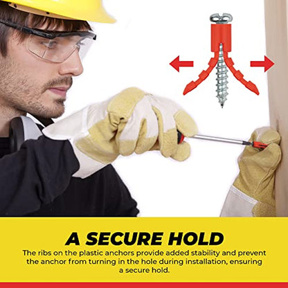 Qualihome Drywall and Hollow-wall Anchor Assortment Kit, Anchors, Screws, Wall Anchor Hooks, and Hollow-Door Toggle Anchor