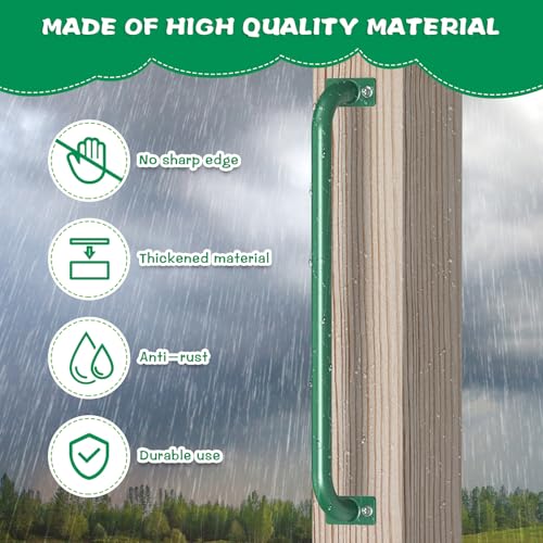 SELEWARE 30" Green Playground Ladder Handle Metal Playset Handles Grab Bars | 500LB 2Pcs Heavy Duty Steel Kids Playground Handles for Indoor/Outdoor Ladder Handrail Swing Set Treehouse Rock Climbing Wall - color: D: 30"-2 Pcs-green