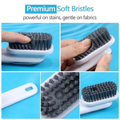 Shoe Brush, Liquid Dispenser Shoe Cleaning Brush, Laundry Brush for Stains on Clothes, Sneaker Cleaner Brush for Leather, Canvas, Knit, Multi-Purpose Cleaning Brush for Household & Outdoor