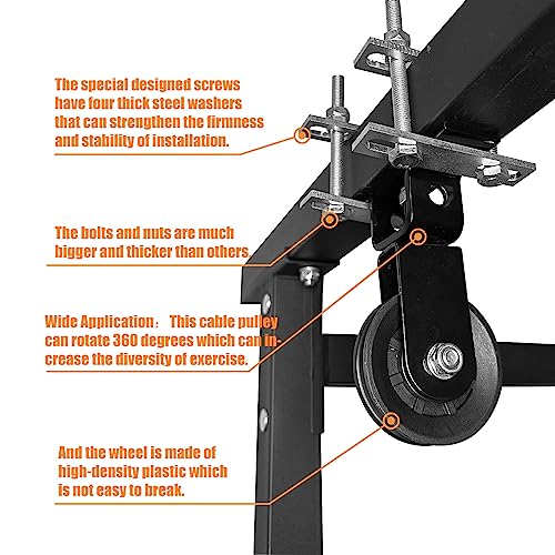 Power Rack Pulley Attachment, LAT Pulldown Machine - Cable & Weight Dual Pulley System for Home Gym Strength Training, Power Racks - color: Style 4