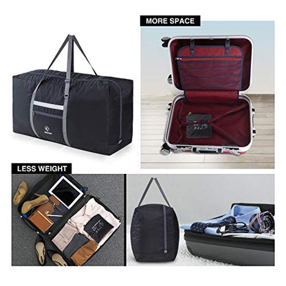 REDCAMP 31" Foldable Extra Large Duffle Bag, 100L Lightweight Travel Duffel Bag with Adjustable Strap for Men Women, Black - color: B-Black, size: 100L/31"(L)X11.9"(W)X16.5"(H)